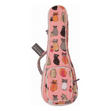 Music First Funda De Ukelele De Lona  Miss Cat , Bolsa De Uk