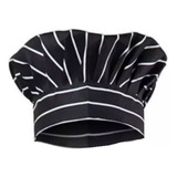 Gorro Cocina Cocinero De Chef Tipo Hongo Negro Con Rayas