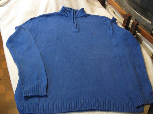 Sweater; Medio Cierre Chaps De Ralph Lauren Talla Xxl Azul 