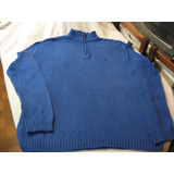 Sweater; Medio Cierre Chaps De Ralph Lauren Talla Xxl Azul 