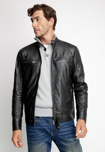 Chaqueta Hombre Cuero Memphis Negro Fw 2023 Ferouch