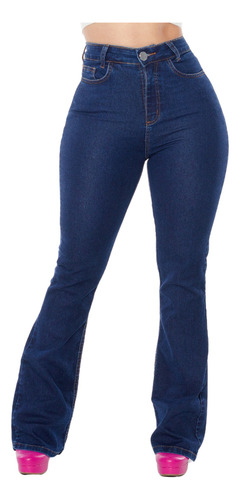 Calça Flare Jeans Premium Feminina Com Lycra Cintura Alta 