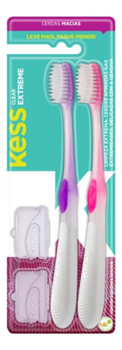 Escova Dental Clear Extreme Kess Belliz Rosa E Roxo C/2