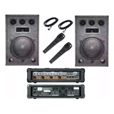 2 Bafles 600w + Consola 9 Ent Efec Potencia 1200w+mic