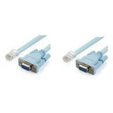 2 Cables De Consola Usb Rj45 Cat5 Ethernet A Rs232 Db9 Com P