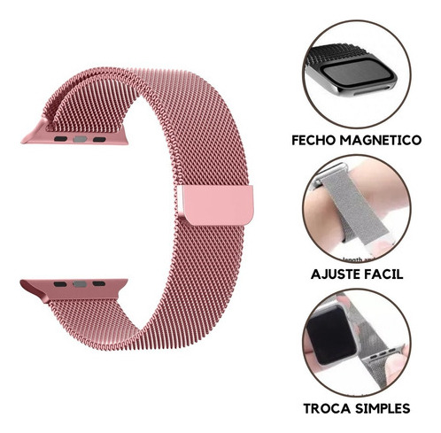 Pulseira Milanese Compativel Apple Watch Iwatch E Iwo 42mm
