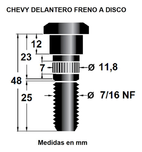 Chevrolet Chevy 400 Freno Disco - 10 Bulones Rueda + Tuercas Foto 3