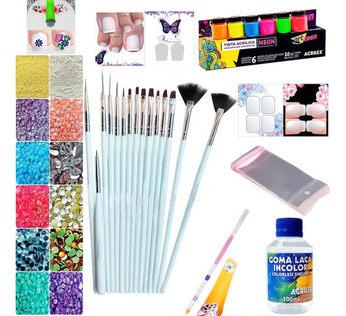 Kit Strass Para Unhas E Adesivos De Unhas Pedrarias Iniciant