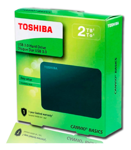 Disco Duro Externo Toshiba 2tb Canvio Basics 3.0 Negro