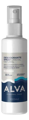 Desodorante Alva Crystal Spray 100ml Sem Perfume Importado