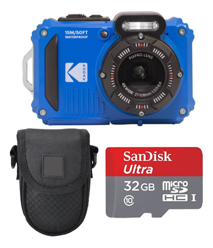 Kit Cámara Kodak Pixpro Wpz2 Con Accesorios Azul