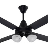 Ventilador Techo Negro C/ Spot 2 Luces Nacional Gtia 5 Años