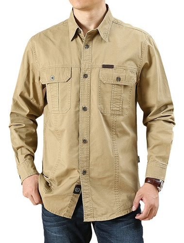 Camisa Táctica Ropa Militar Para Hombre Bolsillo Manga Larga