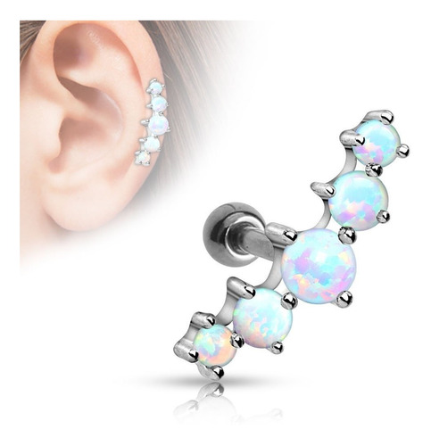 (1 Peça) Piercing Cluster Opalas Helix Conch