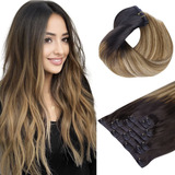 Extensiones De Cabello Real 150gr 22in Balayage Ombre Brown