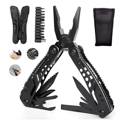 Alicate Cuchillo Navajas Multifuncional Para Camping 24 En 1 Juego de Cuchillos de Alicates de Herramientas,Navajas Multiusos de Acero Inoxidable Color Negro | MercadoLibre