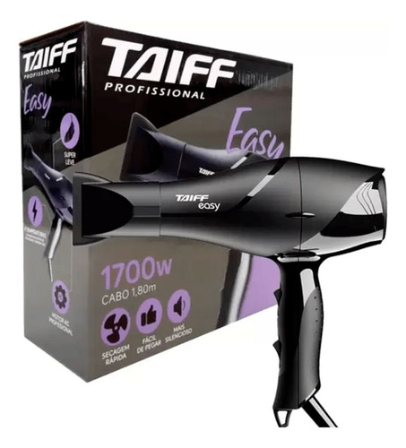 Secador Taiff Profissional 110v 127v De Cabelo Easy Preto 