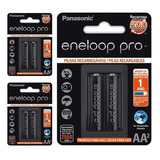 6 Pilhas Recarregaveis Eneloop Pro Aa Panasonic (3 Cartelas)