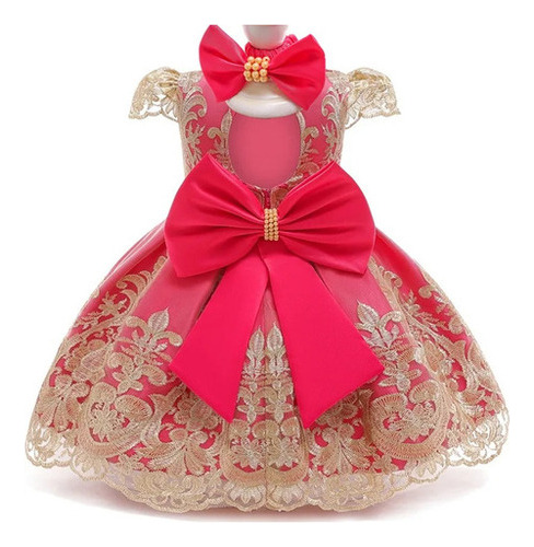 Vestido Para Niñas Con Lazo  Vestido De Princesa Para Fi [u]