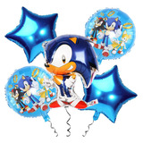 Kit C/5 Balão Metalizado Sonic Game Festa Infantil Decoração