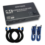 Switch Kvm 4k Udh 2 Puertos Hdmi Usb 2 Win Mac+2 Hdmi V2 4k