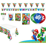 Kit Infantil Decoración Fiesta - Super Mario Bros X20 Inv