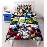 Avengers Protegen Cama Doble Funda De Edredón Único R...