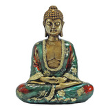 Buda Hindu Tailandês Tibetano Estátua Verde Dourado Grande 