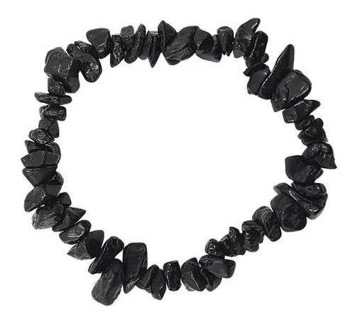 Pulsera Turmalina Negra Natural Gema Curativa Protección