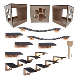 Kit Play Para Gato 17 Pcs Diversa Playground Parede + Brinde