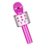 Microfone Bluetooth Sem Fio Karaoke Kids Muda Voz + Cor Rosa-chiclete