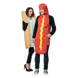 Disfraz De Perro Caliente Y Pan Para Adultos Parejas, Talla 