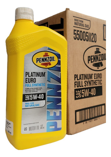 6 Pz Aceite Sintético 5w40 Pennzoil Platinum Eurol 5127394me