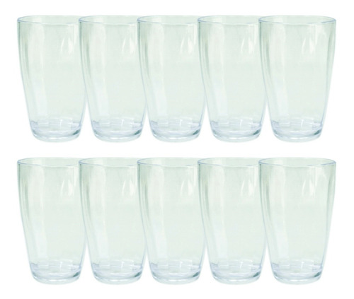 10 Vaso Plástico Acrílico Nuevos Transparente 410 Ml