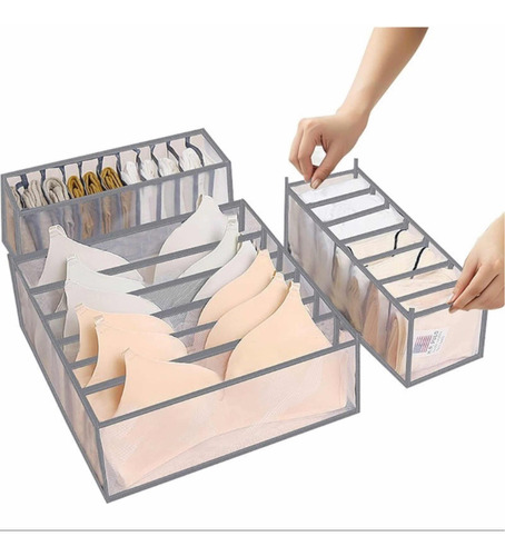 Caja De Almacenamiento De Ropa Interior 3pcs/set Compartimen