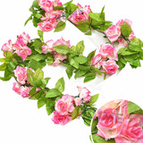 5 Pcs Guia Enredadera Con Rosas Artificial Decoración Flores