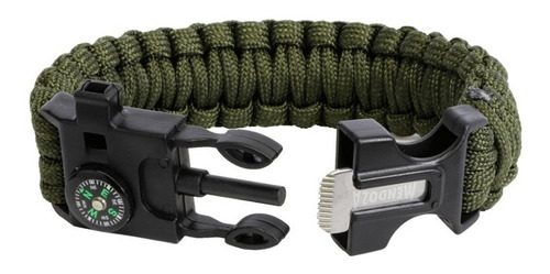 Pulsera Paracord Tactica Supervivencia Con Pedernal Mendoza Color Verde