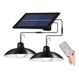 Lámpara Solar Colgante 4800 Mah Lámpara Solar De 2 Cabezales