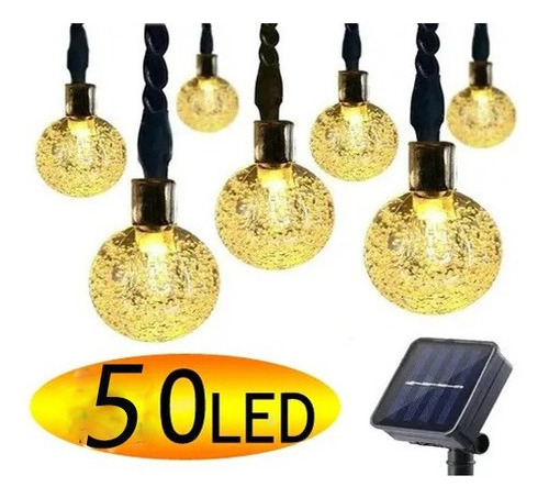 1 Serie De 50 Luces Led Solares Para Terraza O Decoración.