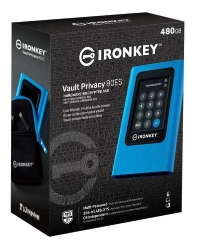 Ssd Externo Kingston Ironkey Vault Privacy 80, 480 Gb, Usb-c