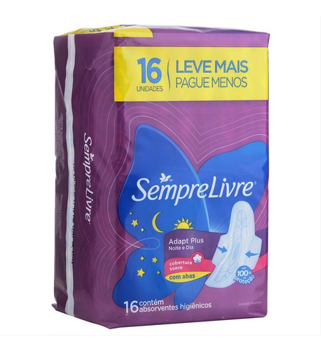 Absorventes Femininos Sempre Livre Adapt Plus Noite E Dia Suave Com Abas 16 U