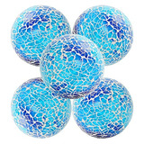 Conjunto De 5 Bolas Decorativas Azules Centros De Mesa,...