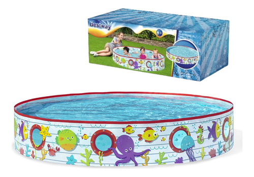 Piscina Infantil Semirrígida 435lt Fundo Do Mar Verão 