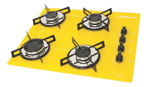 Fogão Cooktop Gás Chamalux 4 Bocas Ultra Chama Amarelo 127v/220v