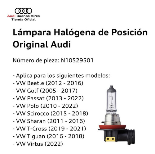Lmpara Halgena De Posicin Audi A1 2015 Foto 3