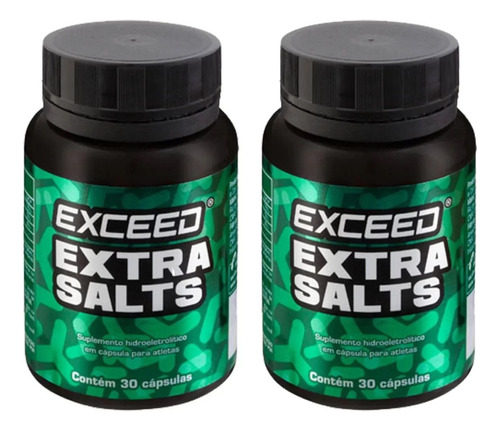 Kit 2 Exceed Extra Salts Cápsulas De Sal 60 Cápsulas Sabor Natural