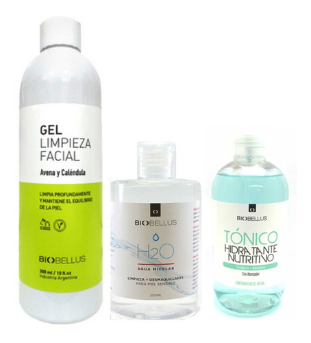 Set Biobellus Facial Gel Limpieza + Agua Micelar + Tonico