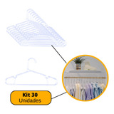Kit 30 Cabides De Acrilico Transparente Infantil Suporte