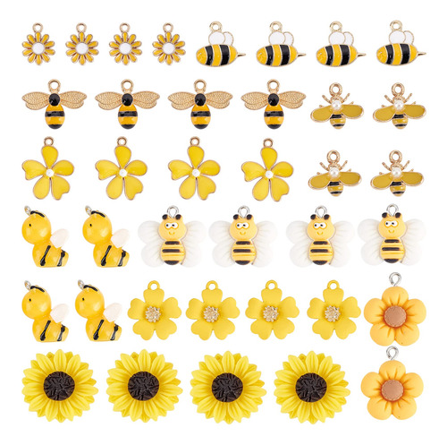 Ph Pandahall 40 Dijes De Flores De Abeja, 10 Estilos 3d De .