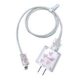 Protector De Cargador Y Cable Para iPhone 12 / 13 Corazones